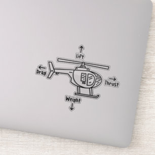 Helikopter vier troepen sticker