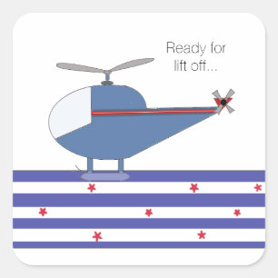 Helikopter Vierkante Sticker
