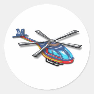 Helikopter voor hoge vlieger ronde sticker