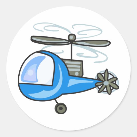 Helikopter voor kinderen ronde sticker (Voorkant)