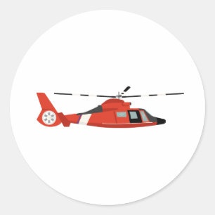 Helikopter voor kustwacht ronde sticker