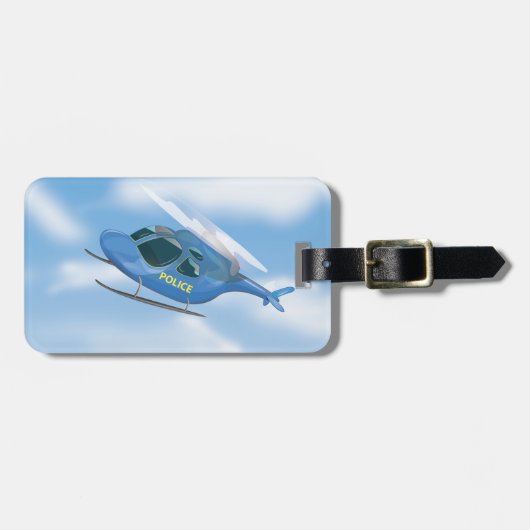 Helikopter voor politie bagagelabel (Voorkant horizontaal)