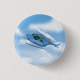 Helikopter voor politie ronde button 3,2 cm