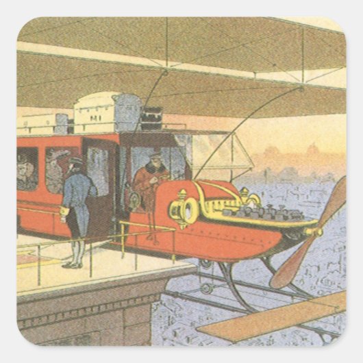 Helikoptergrens wetenschapsvlieger vierkante sticker (Voorkant)