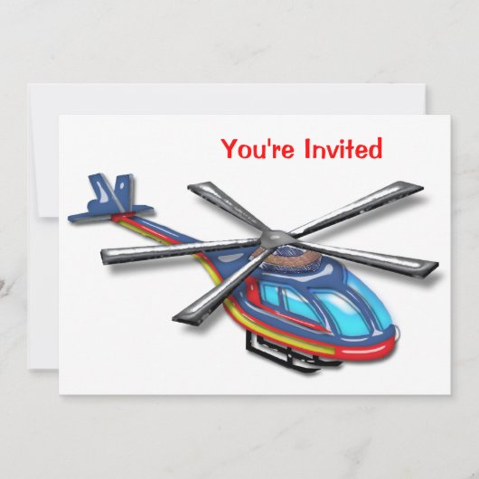 Helikopterpartij voor hoge vlucht uitnodigen kaart (Voorkant)
