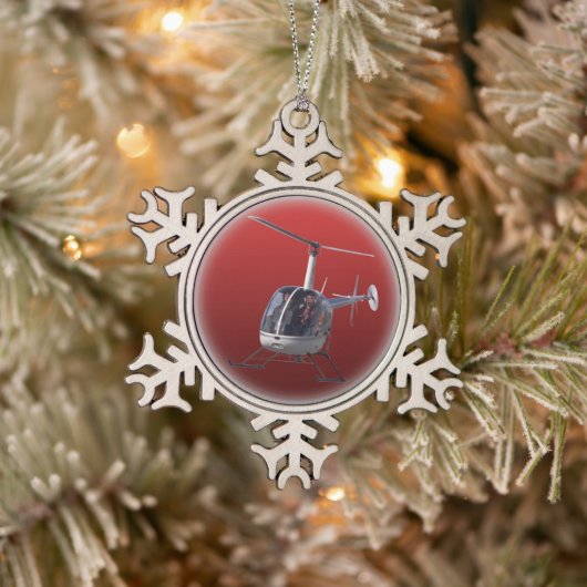 Helikopterversiering personaliseer chroomdecoratie tin sneeuwvlok ornament (Boom)
