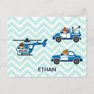 Helikoptervoertuigen voor politiewagens op Chevron Briefkaart