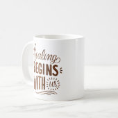 Heling begint bij ons koffiemok (Voorkant links)