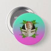 Helios en Leaves Ronde Button 7,6 Cm (Voorkant /achterkant)