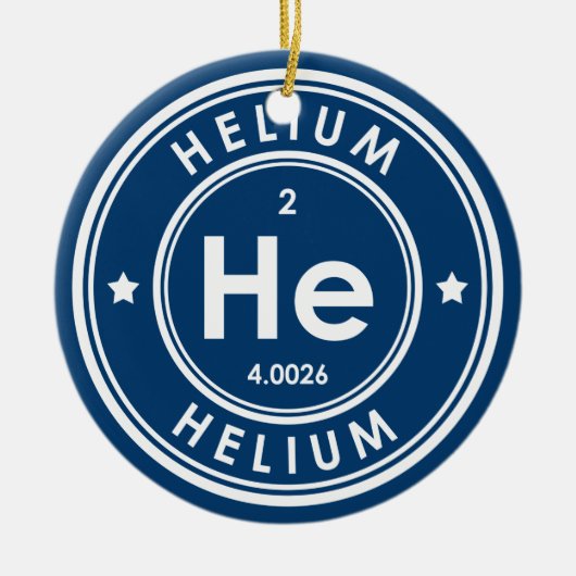 Helium Element Blue keramisch siermiddel Keramisch Ornament (Voorkant)