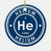 Helium Element Blue keramisch siermiddel Ornament (Achterkant)