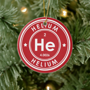 Helium Element Red keramisch siermiddel Ornament