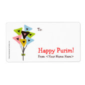 "Helium Hamantaschen" Mishloach Manot Labels (Voorkant)