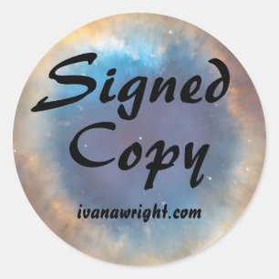 Helix Nebula Foto Sci Fi Ondertekend Exemplaar met Ronde Sticker
