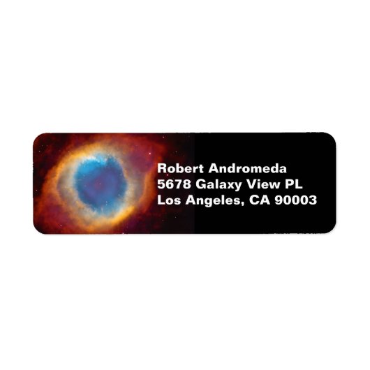 Helix Nebula of NGC 7293 Uitzicht met HST, ZGOS, Etiket (Voorkant)