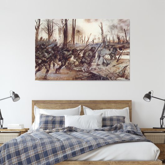 Hell Fighters from Harlem by H. Charles McBarron Canvas Afdruk (Insitu (Slaapkamer))