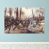 Hell Fighters from Harlem by H. Charles McBarron Canvas Afdruk (Insitu (Houten vloer))