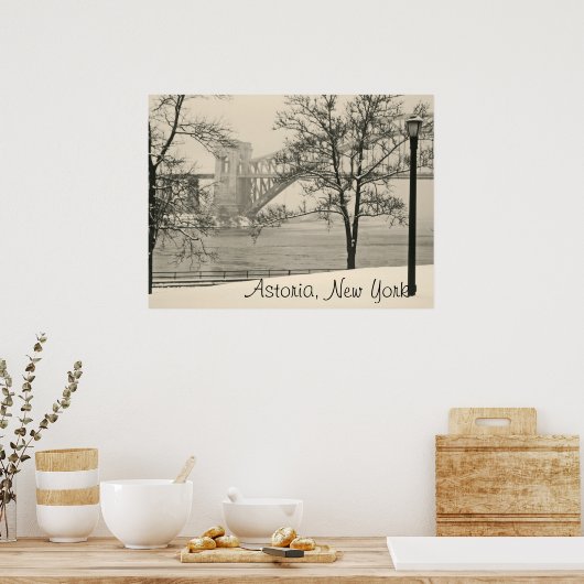 Hell Gate Bridge, Astoria, NY Poster de style Vint (Cuisine)