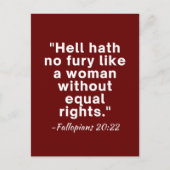 Hell Hath No Fury Equal Rights Quote Briefkaart (Voorkant)