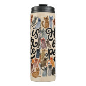 Hell is Andere Mensen Kat Tumbler voor Introverten Thermosbeker (Voorkant)