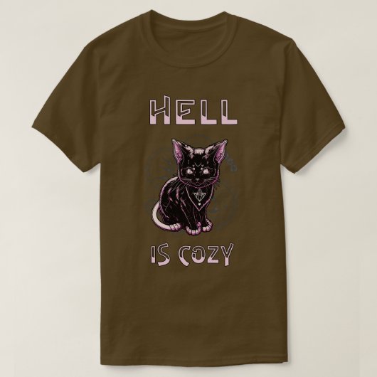 Hell is Cozy Kitten Satan Gothic Baphomet T-shirt (Design voorkant)