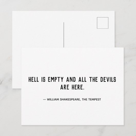 Hell is Empty Quote Briefkaart (Voorkant / Achterkant)