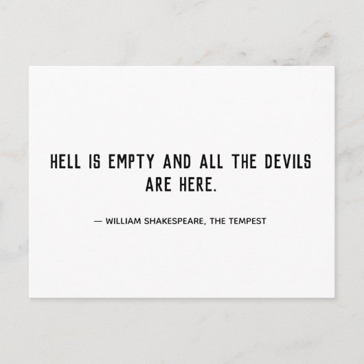Hell is Empty Quote Briefkaart (Voorkant)