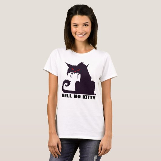 HELL NO KITTY, drôles T-shirts de chat (Devant entier)