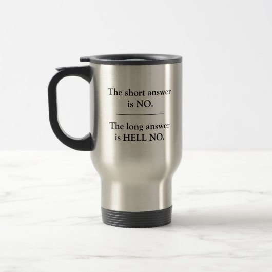 Hell No Sarcastic Funny Nope Humor Quote Joke Java Reisbeker (Links)