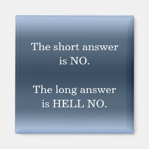 Hell No Sarcastic Funny Nope Humor Quote Novelty Magneet