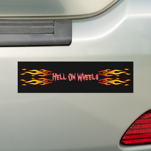 Hell On Wheels Bumpersticker (Op auto)