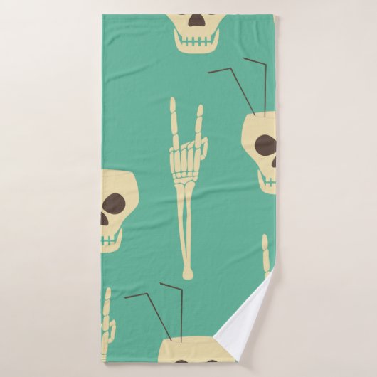 Hell party seamless pattern. Human skulls as goble Badhanddoek (Badhanddoek)