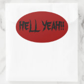 HELL YEAH OVALE STICKER (Tas)