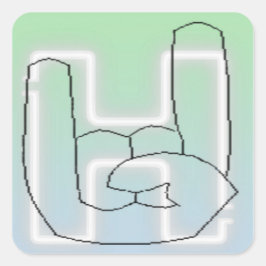 Hella Button Vierkante Sticker