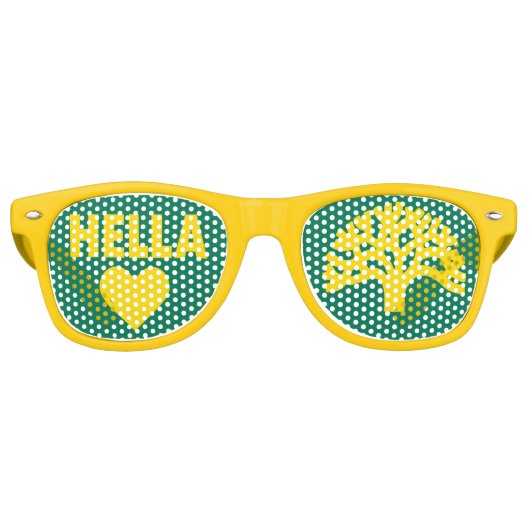 Hella Hart Oakland Eiken Party Bril Retro Zonnebril (Voorkant)