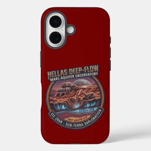 Hellas Deep-Flow Mars Aquifer Observatory Case-Mate iPhone Case (Achterkant)