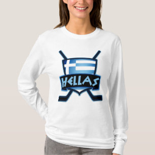 Hellas Greece Ice Hockey Flag Women's T-shirt