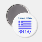 Hellas Griekse Vlag Blauw Gepersonaliseerd Magneet (Voorkant / Achterkant)