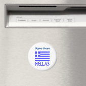 Hellas Griekse Vlag Blauw Gepersonaliseerd Magneet (Insitu (Vaatwasser))