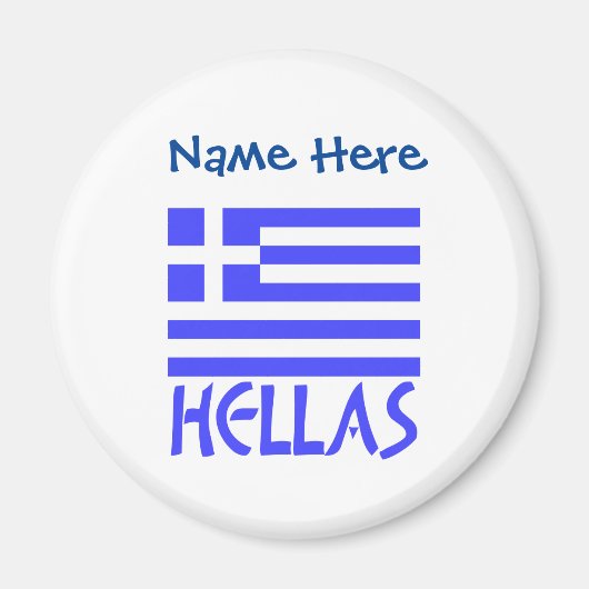 Hellas Griekse Vlag Blauw Gepersonaliseerd Magneet (Voorkant)