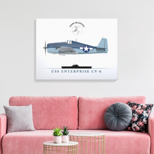 Hellcat VF-10 USS Enterprise Canvas Afdruk (Insitu (Woonkamer))