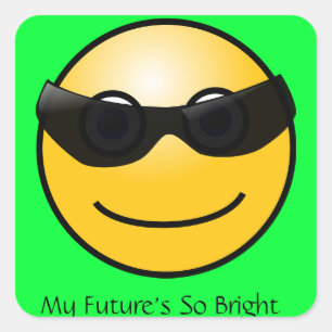 Helle Toekomst Grappige Zon met Zonnebril Sticker