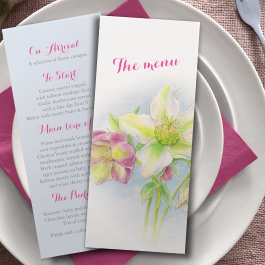 Hellebore art mariage ou menu d'événement de print