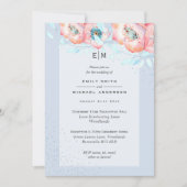 Hellebore Blue Dusty Rose de mariage Invitation de (Devant)