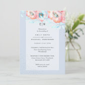 Hellebore Blue Dusty Rose de mariage Invitation de (Debout devant)