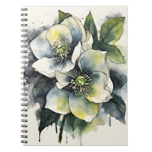 Hellebore - Watercolor bloemen Notitieboek