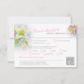 Hellebore waterverf lente bruiloft QR code maaltij RSVP Kaartje (Voorkant)