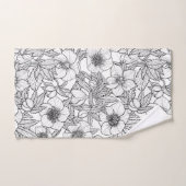 Hellebores en noir et blanc (Serviette à main)