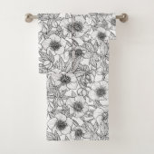 Hellebores in zwart-wit bad handdoek (Insitu)