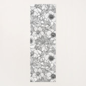 Hellebores in zwart-wit yogamat (Achterkant)